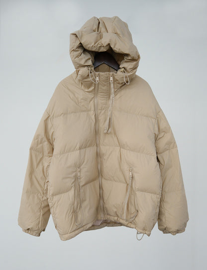 Winter light sports hooded thickened down jacket literary and leisure Hong Kong style warm clouds white duck down jacket W22399