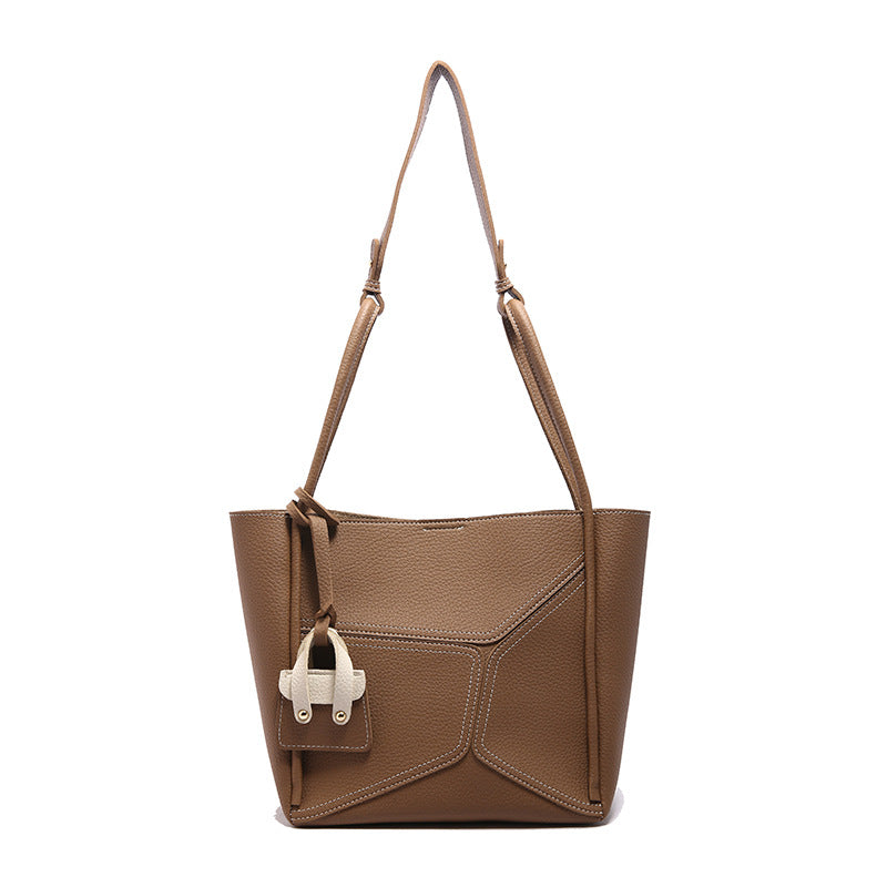 VLOVELAW 2025 Korean version of simple niche design bag women's popular retro casual versatile shoulder bag large-capacity commuter tote bag
