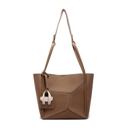 VLOVELAW 2025 Korean version of simple niche design bag women's popular retro casual versatile shoulder bag large-capacity commuter tote bag