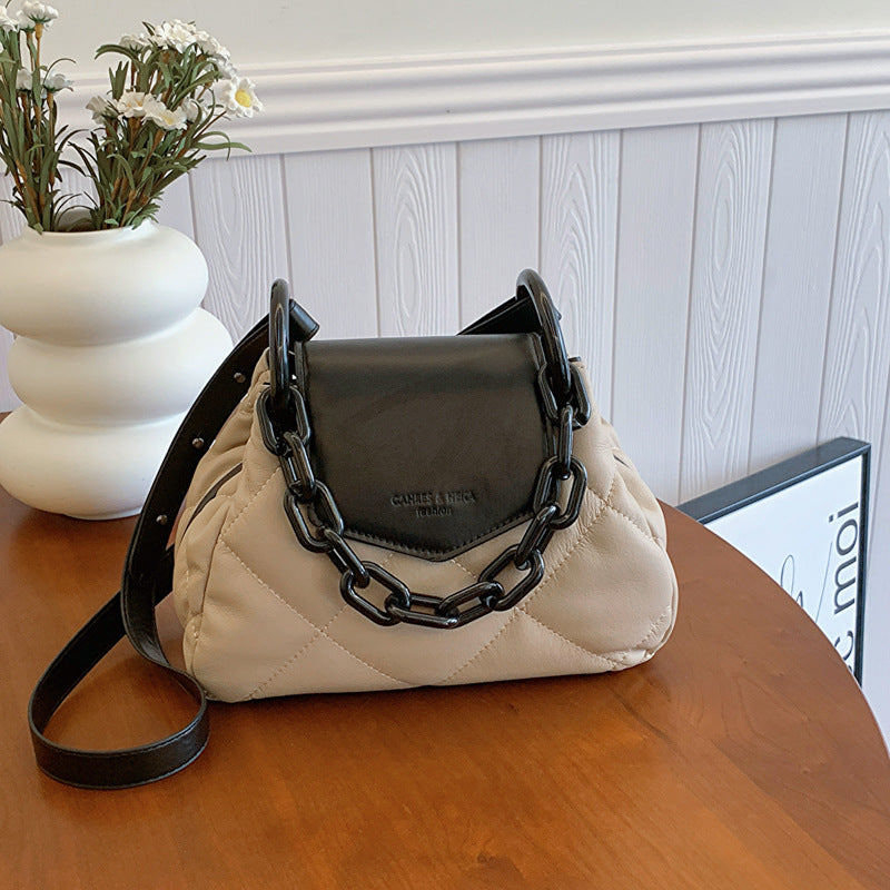 VLOVELAW Women's Bag  New Diamond Embroidery Thread Color Matching Chain Dumpling Bag Western Style Trendy One-Shoulder Crossbady Handbag
