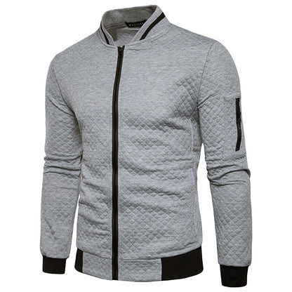 VLOVELAW 2025 new New  sweater zipper stand-up neck sweater jacket men's casual plaid cardigan