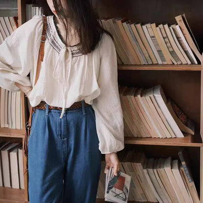 VLOVELAW Ethnic Style Retro Design Sun-Proof Chiffon Shirt for Women Spring/Summer  New  Top Thin Super Fairy Shirt