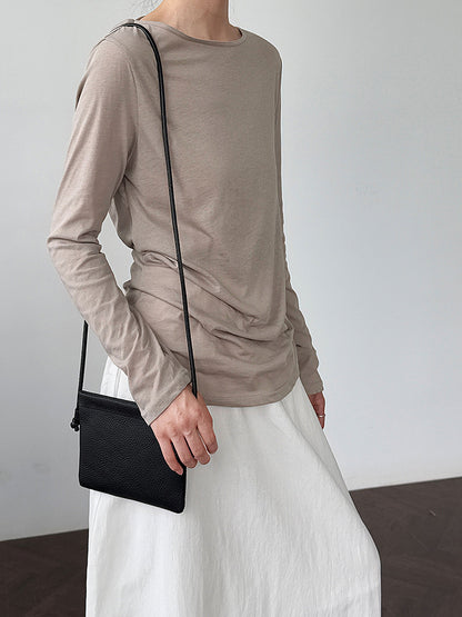 Luxi, Korean design sense, back swing collar strap inside T-shirt women's summer new sunscreen bottoming shirt 2682