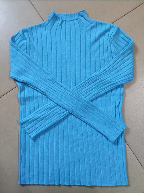 Large quantities of 2025 winter semi-turtleneck thickened shirt women's winter loose pullover knitted sweater bottoming shirt
