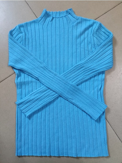 Large quantities of 2025 winter semi-turtleneck thickened shirt women's winter loose pullover knitted sweater bottoming shirt