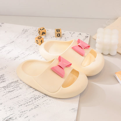 VLOVELAW Children's Slippers Summer Female Parent-Child New Princess Bowknot Cartoon Indoor Bathroom Outdoor Non-Slip Girls Sandals
