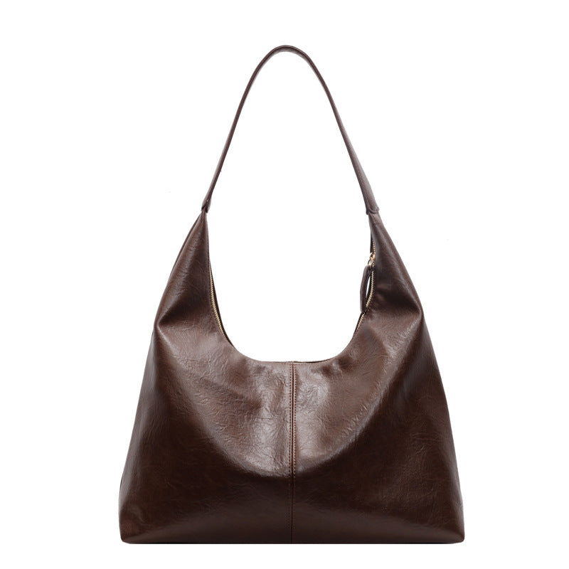 VLOVELAW 2025 Retro women's large-capacity underarm bag popular new casual shoulder shopping bag niche design commuter tote bag
