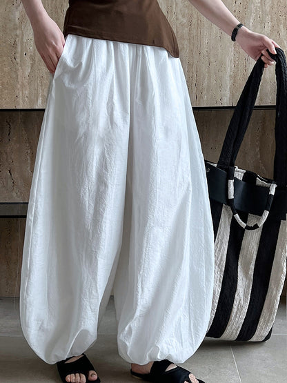 Luxi, breathable cotton~ Summer new white loose bloomers women's design Yamamoto pants bud pants 1926