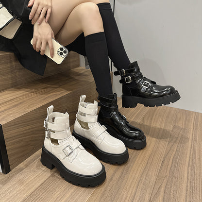 Genuine Leather Fashionable Boots Versatile Style Shoes Fashion Martin Boots Women Summer and Autumn Thin  New Boots Booties
