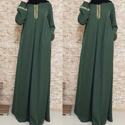 VLOVELAW Cross Border New Wish  Ethnic Style Webbing Loose Long Dress plus Size Dress Women