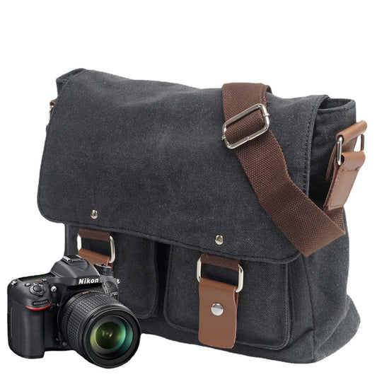 VLOVELAW 2025 Muchuan canvas bag, men's and women's messenger bag, shoulder Canon photography bag, Sony micro-single SLR Nikon camera bag.