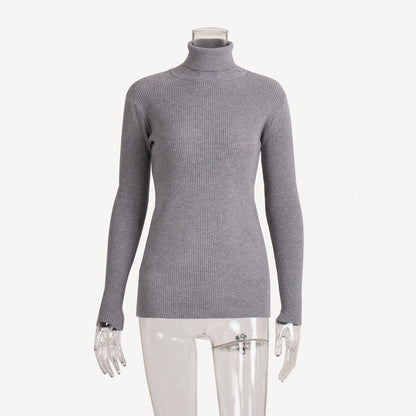 KKBOXLY Cross-border special for extended turtleneck sweater autumn and winter knitted bottoming shirt slim 2025 plus version turtleneck pullover sweater