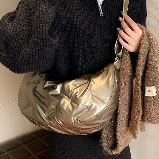 VLOVELAW Women's Shoulder Messenger Bag New  People Autumn and Winter Large Capacity Bag Women's Texture Dumpling Bag Minority All-Match Fashion