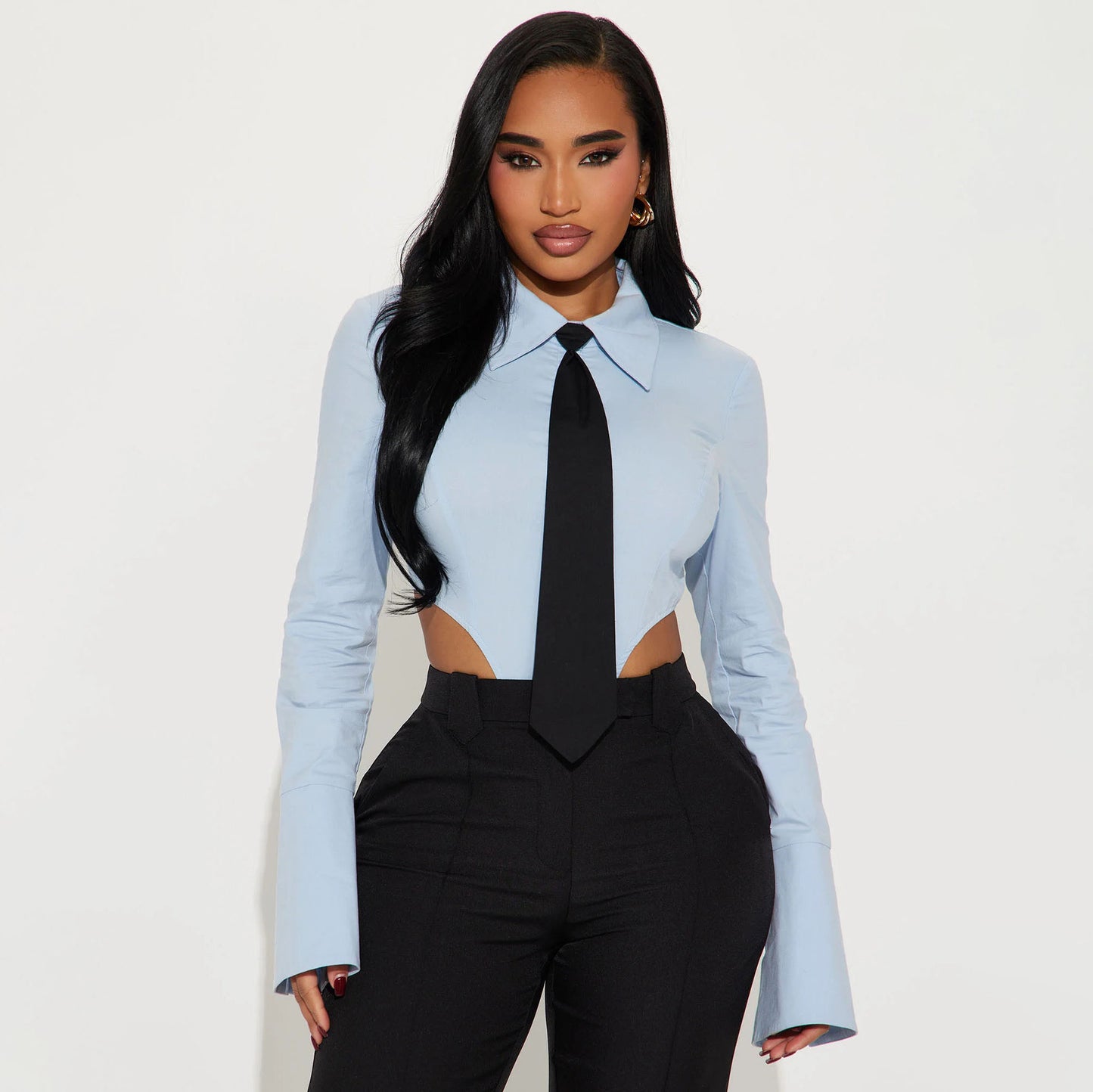 n design professional shirt pure desire Spice girl onesie women's outer wear slim and thin long sleeves spring and summer wholesale