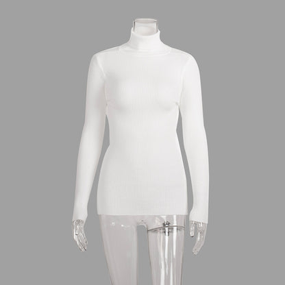 KKBOXLY Cross-border special for extended turtleneck sweater autumn and winter knitted bottoming shirt slim 2025 plus version turtleneck pullover sweater