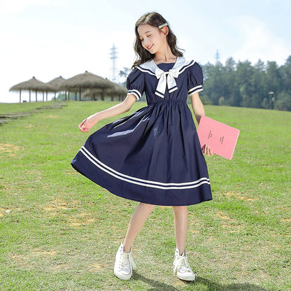 VLOVELAW Children's Clothing Girls' Princess Dress Summer Dress  Fashionable New Medium and Large Kids' Skirt Summer Girls' Summer Dress