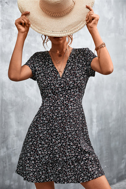 XIEYINSHE Spring and Summer New  Wish Hot Sale Bohemian V-neck Floral Dress Beach Dress