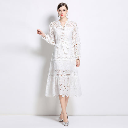 White fairy dress Yunnan travel wear seaside vacation Xizang Qinghai Lake desert photo thin beach skirt
