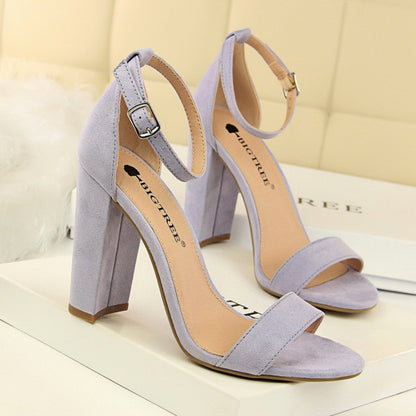 VLOVELAW  0509-1 European and American Style Women's Shoes High Heels Fashion Simple Thick Heel High Heel and Sexy Nightclub Strap Sandals