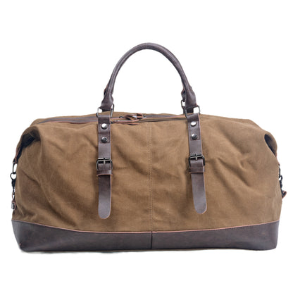 VLOVELAW 2025 2025 large-capacity men's hand-held travel bags, casual canvas with imitation leather messenger bags, luggage bags, fitness weekend bags