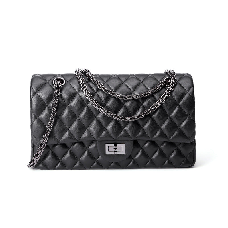 VLOVELAW 2025 Classic fashion sheepskin rhombus chain bag genuine leather simple shoulder messenger bag lock texture multi-functional small square bag