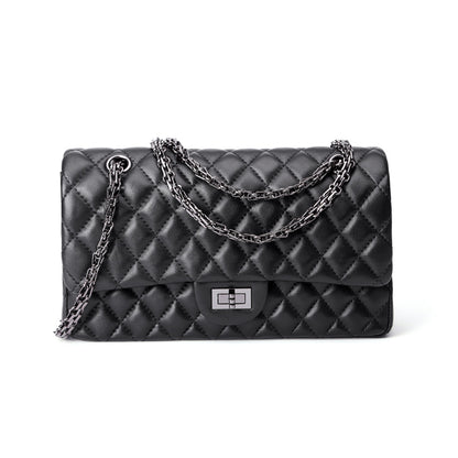 VLOVELAW 2025 Classic fashion sheepskin rhombus chain bag genuine leather simple shoulder messenger bag lock texture multi-functional small square bag