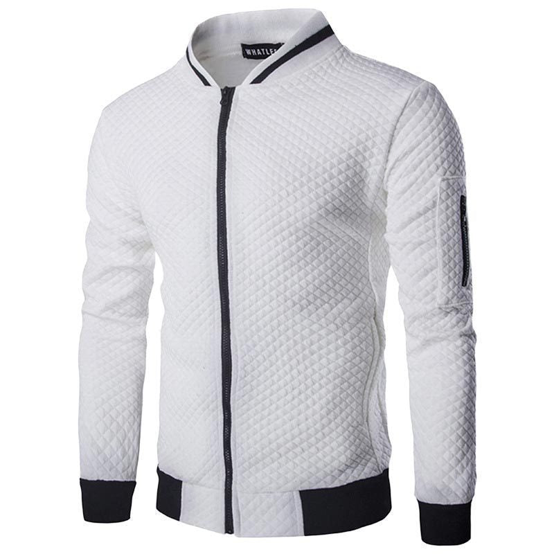 VLOVELAW 2025 new New  sweater zipper stand-up neck sweater jacket men's casual plaid cardigan