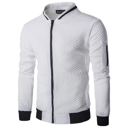 VLOVELAW 2025 new New  sweater zipper stand-up neck sweater jacket men's casual plaid cardigan