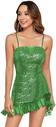 2025magic sequins gradual change color miniskirt  new suspender bead dress hip dress
