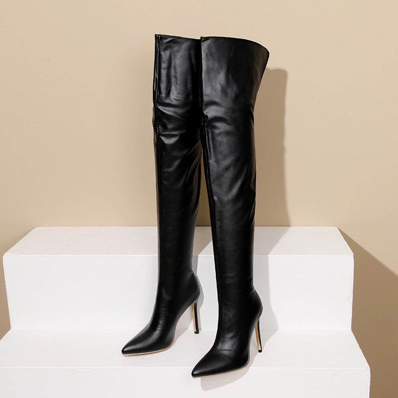 34-43 plus Size HOTan and NEWn Fashion Stiletto Super High Heel over-the-Knee Stretch Boots  Wish Cross-Border Supply X398