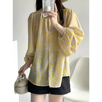 2025 Tachibana Spring  Retro Long Sleeve Sunscreen Clothing Pure Desire Wind Shirt Women's Tencel Shirt Top Thin 933
