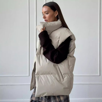 KKBOXLY Cross-border cotton clothes, vest jacket, 2025 autumn and winter new commuter loose sports and leisure vest, cotton jacket