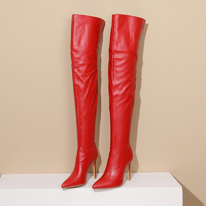 34-43 plus Size HOTan and NEWn Fashion Stiletto Super High Heel over-the-Knee Stretch Boots  Wish Cross-Border Supply X398