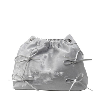 VLOVELAW 2025 Single shoulder small bag women's popular new fashion bow chain bag Popular style versatile garbage bag diagonal cross armpit bag