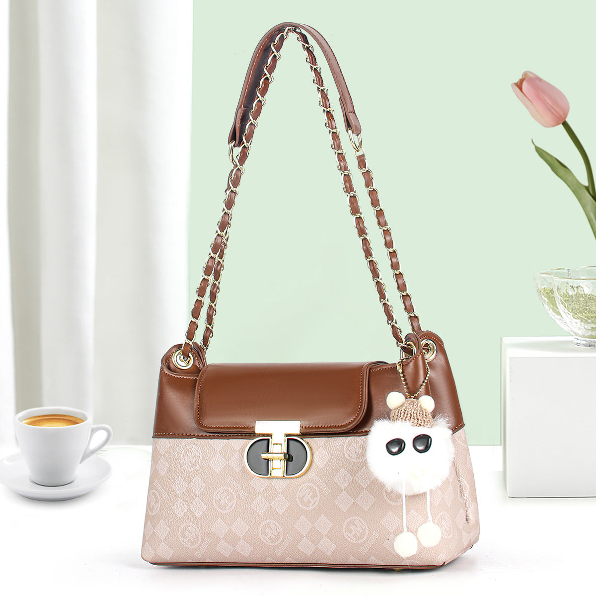 VLOVELAW 2025 Printed chain niche bag women's bag popular new mother bag versatile messenger bag women's Popular trade shoulder messenger bag