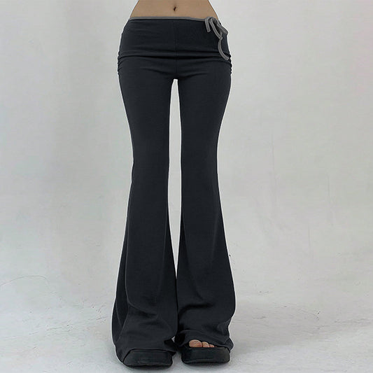 New women's clothing street trend casual pants autumn and winter new high-waisted slim-fitting legs slender wide-leg trousers