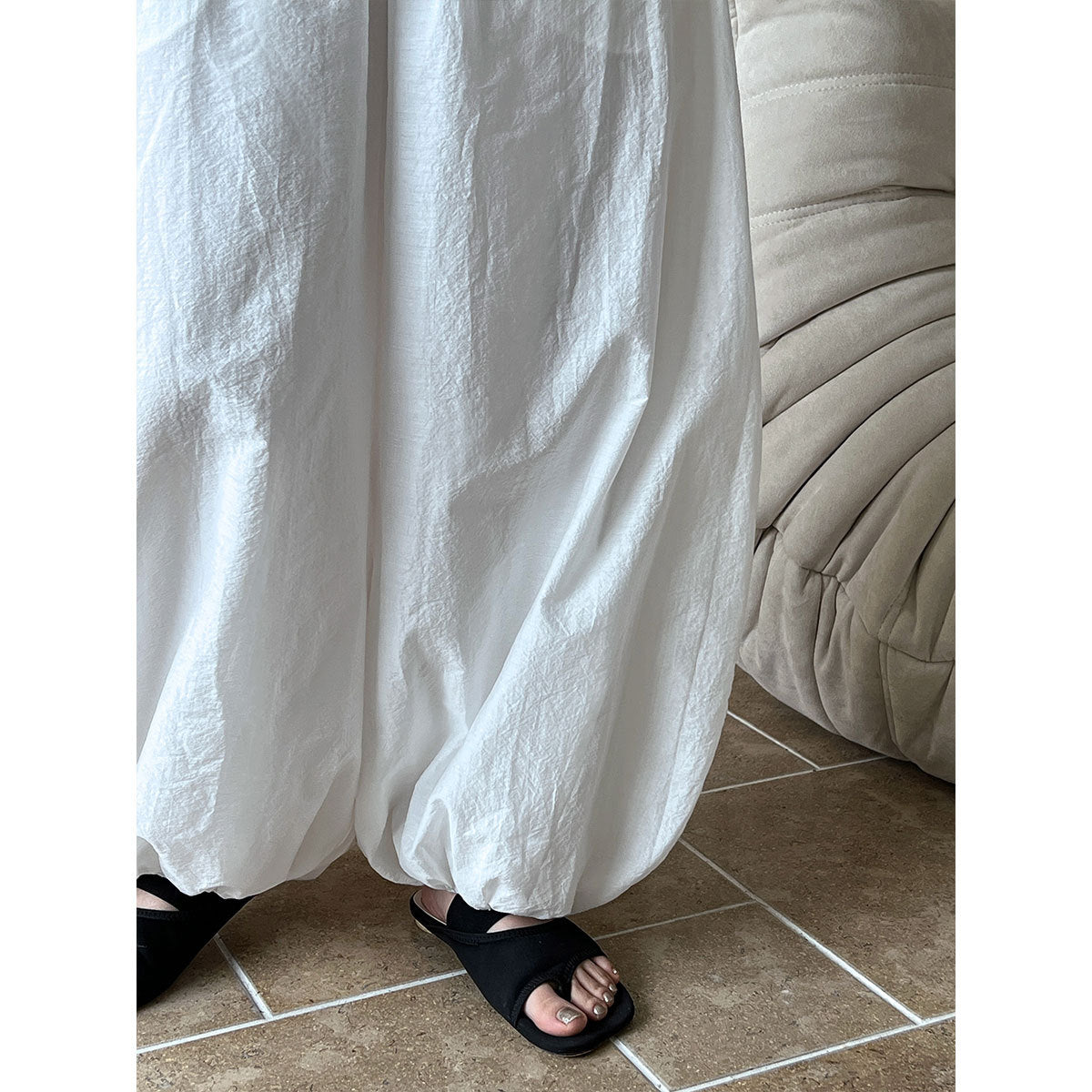 Luxi, breathable cotton~ Summer new white loose bloomers women's design Yamamoto pants bud pants 1926