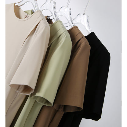 2025 Premium triacetic acid dress 4 colors, high-end pleated skirt  women's summer medium and long  retro