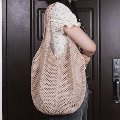 VLOVELAW South Korea Vintage Ins Shoulder Cotton Thread Woven Bag New Crochet Handbag Straw Bag Vacation Beach Bag