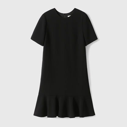 2025 Premium triacetate fishtail skirt, textured short-sleeved dress, satin medium and long summer women's clothing new