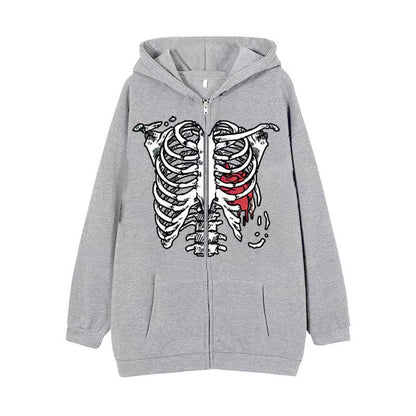 VLOVELAW 2025 Popular and  Diablo Skull Sweatshirt Men's and Women's Hoodies Goth Couple Harajuku Large Size Zipper Sweater
