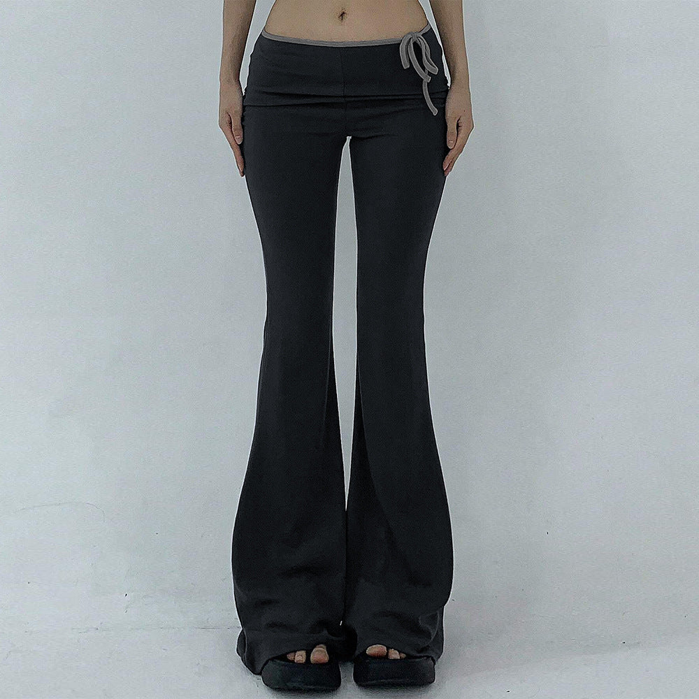 New women's clothing street trend casual pants autumn and winter new high-waisted slim-fitting legs slender wide-leg trousers