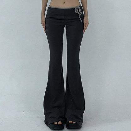 New women's clothing street trend casual pants autumn and winter new high-waisted slim-fitting legs slender wide-leg trousers