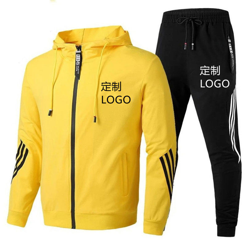 VLOVELAW  new spring and autumn men's suit trousers youth casual running three bars sports suit men's two