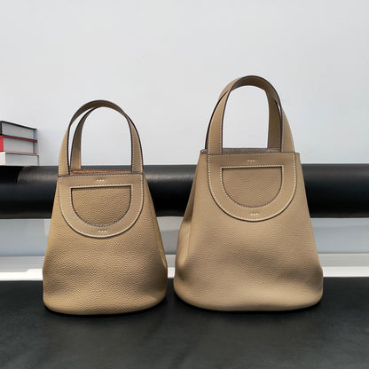 VLOVELAW 2025 popular New Fashion Commuter Shoulder Handbag First Layer Cowhide Bucket Bag Women's Genuine Leather Pig Nose Vegetable Basket Bag