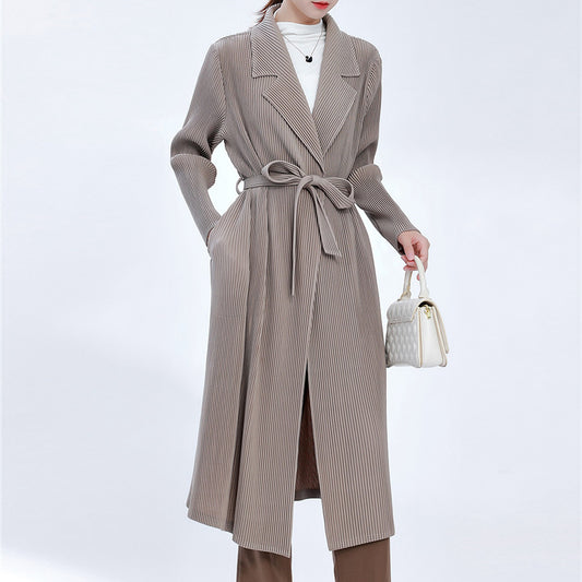 2025 design sense long coat women's autumn and winter new loose versatile temperament commuter coat women's high sense