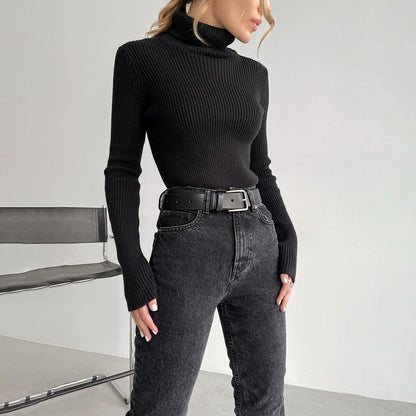 KKBOXLY Cross-border special for extended turtleneck sweater autumn and winter knitted bottoming shirt slim 2025 plus version turtleneck pullover sweater