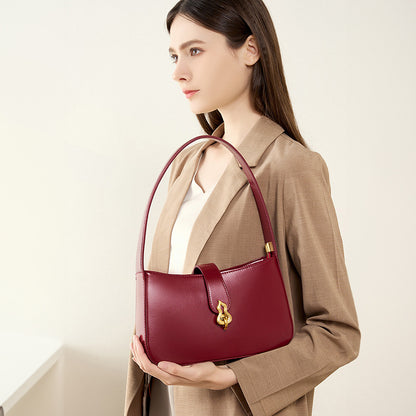 VLOVELAW 2025 New leather women's bag niche bridal bag young red high-end textured underarm bag women's daily shoulder bag