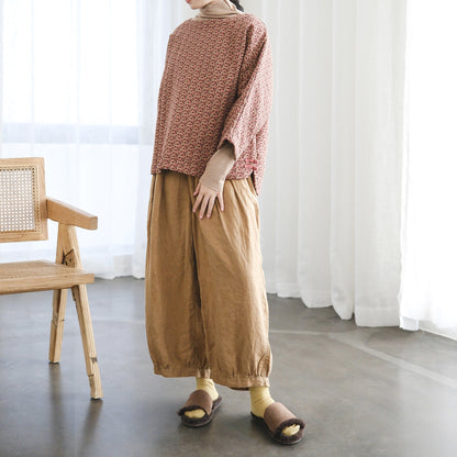 retro pastoral life thin cotton floral pullover cotton-padded coat, simple and versatile loose small cotton-padded coat M22402