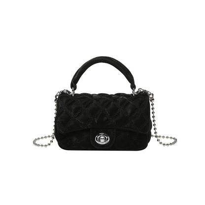 VLOVELAW 2025 Premium sense small fragrant wind rhombus chain portable small bag women's popular fashion with solid color shoulder messenger bag